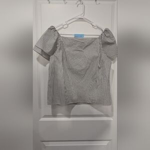 SHEIN Black and White Striped Blouse